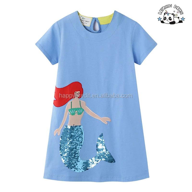 LEZONKIDS - Vestido Maxi Casual de Outono e Inverno para Meninas com Lantejoulas, Sereia, Unicórnio, Respirável, Listrado, Cartoon, Xadrez, Lace, Sem Mangas